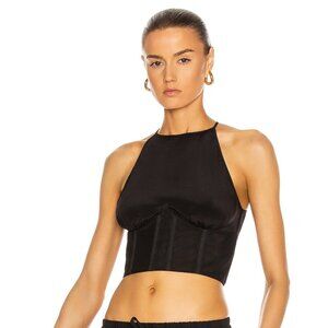 AUTEUR | Black Aria Dark Romantic Powernet Corset Top Mulberry Silk | Size
